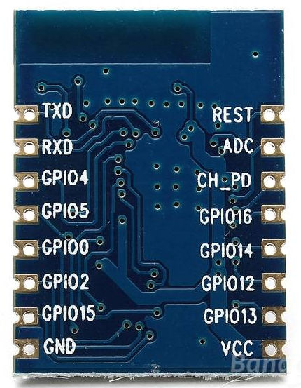ESP8266 WiFi module (ESP-07) onderkant